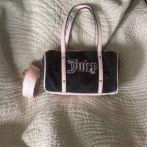 Juicy Couture Black and Light Pink Shoulder Bag